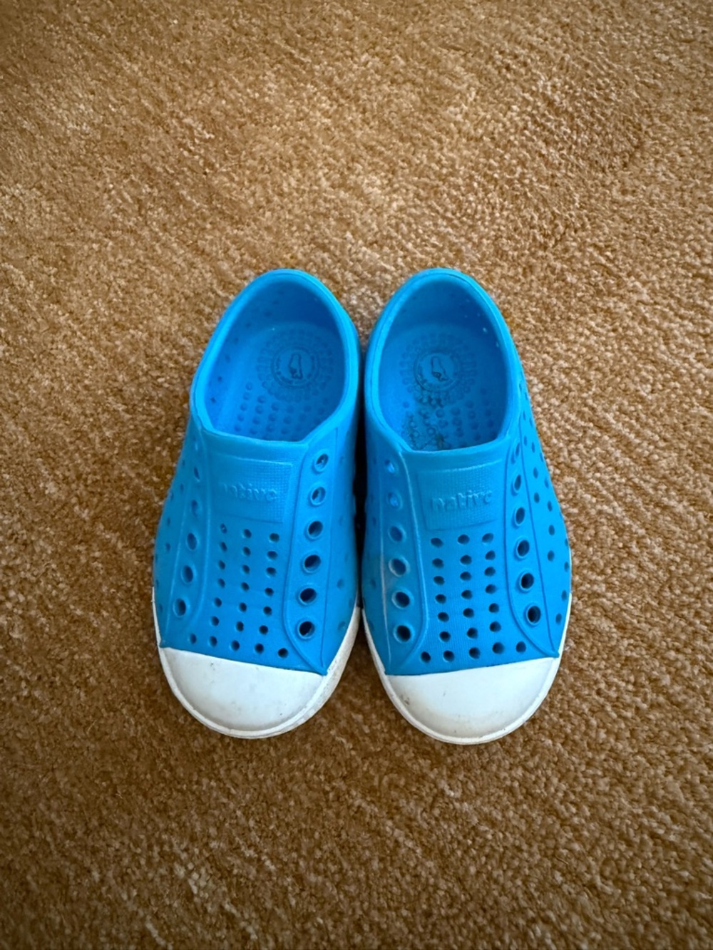 Native Kids Blue Slip-On Water Shoes with White Toe